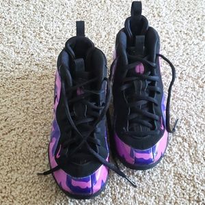 Little Girl Purple Camo Nike Foamposite